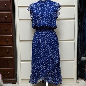Shoshanna Kinne Shirred Floral print silk midi dress size 0